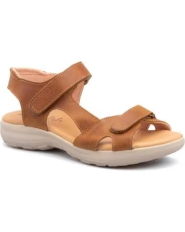 ALTO ESTILO SANDALIAS BLANCAS PLANAS PARA MUJER CON DOBLE CIERRE DE VELCRO HECHO EN ESPANA MODELO E645 TALLAS 36 A 41 MARRóN