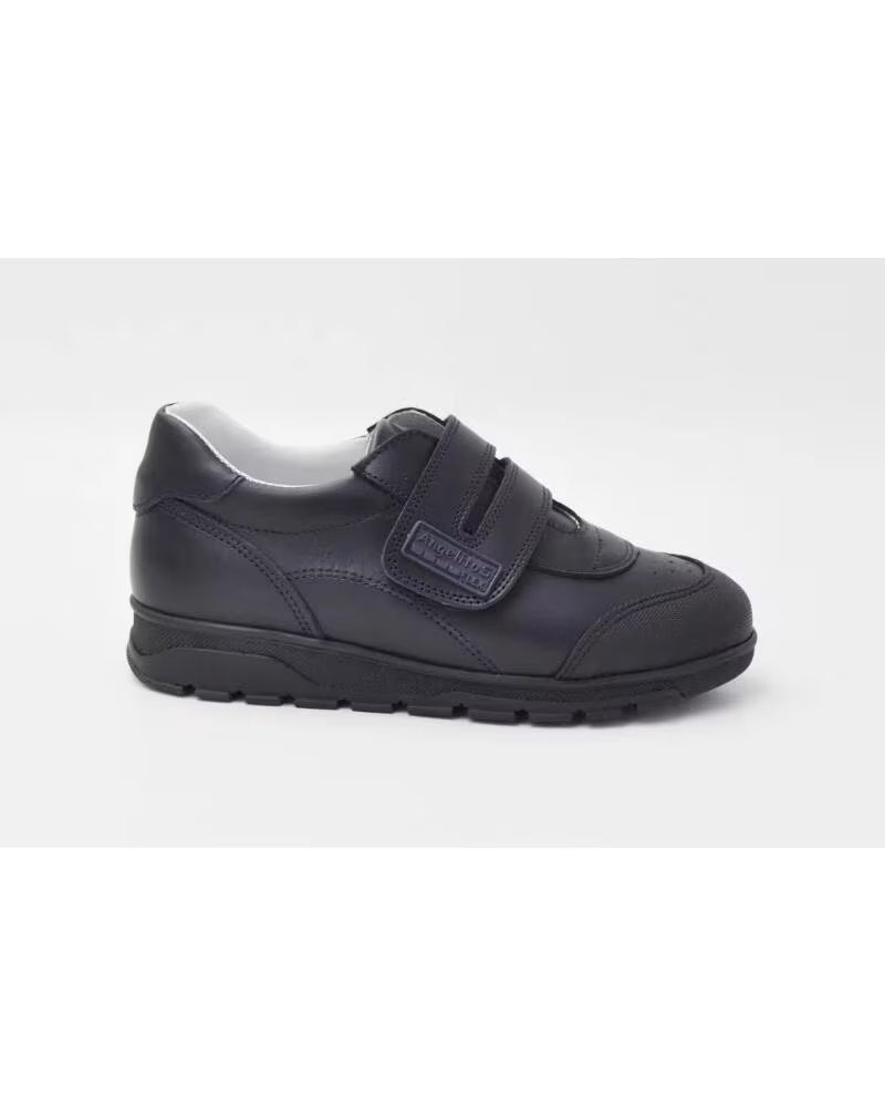 ANGELITOS ZAPATOS COLEGIALES DE PIEL CON VELCRO PARA NINO MODELO 904 TALLAS 21 A 40 AZUL