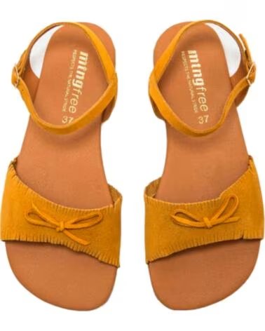 SANDALIA BAREFOOT MTNG 55975 CON LAZO Y HEBILLA BEIGE