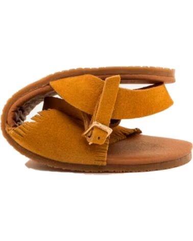 SANDALIA BAREFOOT MTNG 55975 CON LAZO Y HEBILLA BEIGE