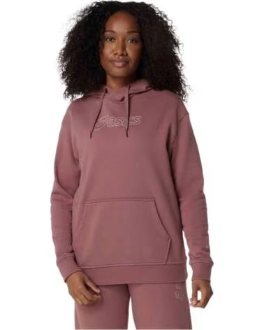 ASICS FELPA CON CAPPUCCIO FULL LOGO UNISEX ROSA ANTICO MUJER