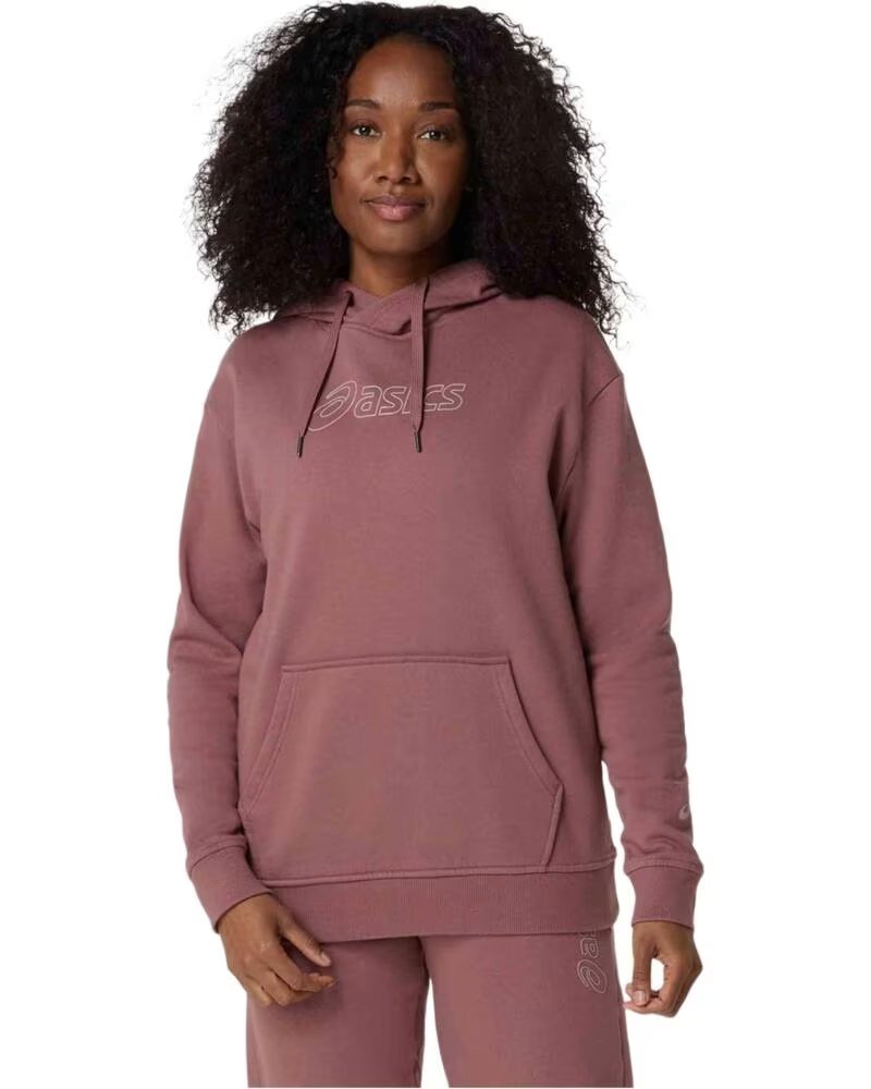 ASICS FELPA CON CAPPUCCIO FULL LOGO UNISEX ROSA ANTICO MUJER