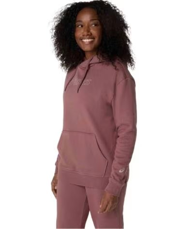 ASICS FELPA CON CAPPUCCIO FULL LOGO UNISEX ROSA ANTICO MUJER