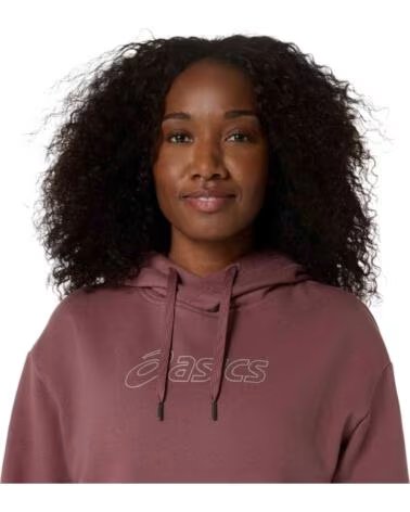 ASICS FELPA CON CAPPUCCIO FULL LOGO UNISEX ROSA ANTICO MUJER