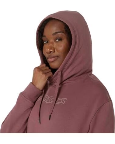 ASICS FELPA CON CAPPUCCIO FULL LOGO UNISEX ROSA ANTICO MUJER