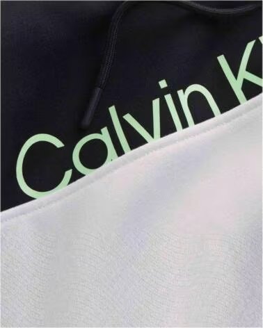 CALVIN KLEIN FELPA CON CAPPUCCIO INSTITUTIONAL COLORBLOCK