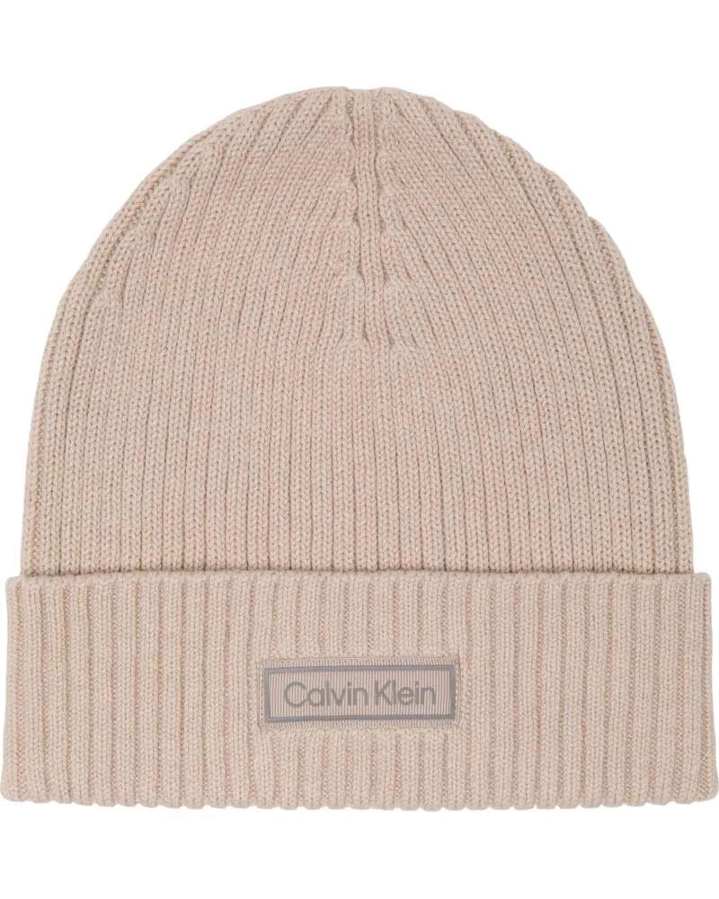 CALVIN KLEIN GORRO GORRO PATCH CHUNKY BEIGE EN BEIGE PARA UNISEX RIB