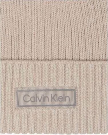 CALVIN KLEIN GORRO GORRO PATCH CHUNKY BEIGE EN BEIGE PARA UNISEX RIB