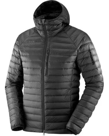 SALOMON GIACCA CON CAPPUCCIO ELIXIR MICRO DOWN NERO NEGRO