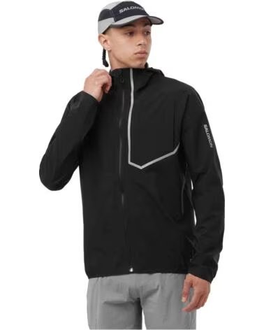 SALOMON CHAQUETA CHAQUETA CON CAPUCHA BONATTI NEGRO EN NEGRO PARA UNISEX TRAIL