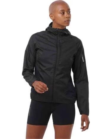 SALOMON CHAQUETA CHAQUETA CON CAPUCHA BONATTI CROSS WIND NEGRO EN NEGRO PARA MUJER