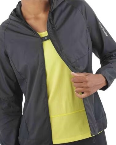 SALOMON CHAQUETA CHAQUETA CON CAPUCHA BONATTI CROSS WIND NEGRO EN NEGRO PARA MUJER