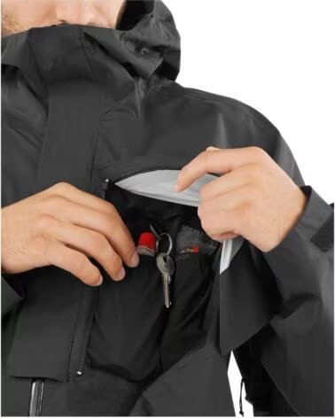SALOMON CHAQUETA CHAQUETA CON CAPUCHA OUTERPATH WATEROF NEGRO EN NEGRO PARA HOMBRE PRO