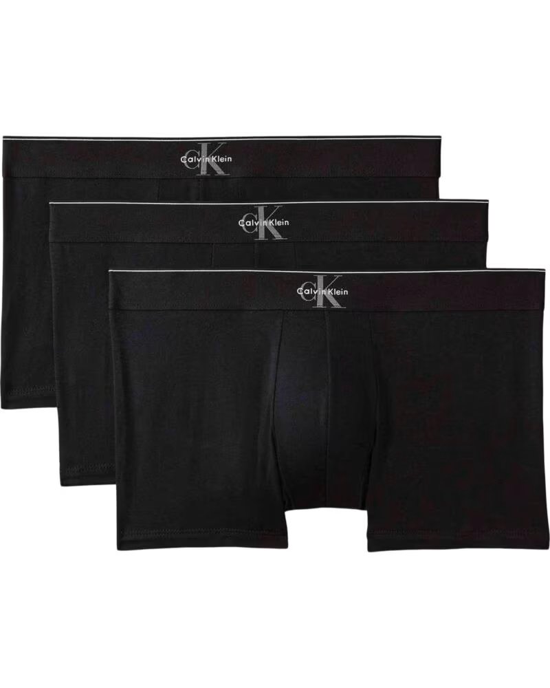 CALVIN KLEIN PACK DE CALZONCILLOS BOXER GRAPHIC MONOGRAM COTTON STRETCH NEGRO PURO 3 EN NEGRO PARA UNISEX UNIDADES