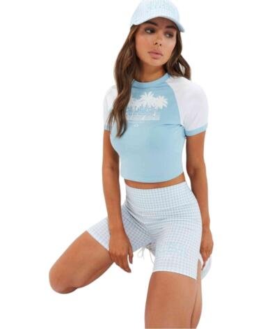 ELLESSE CAMISETA FANUCCI CROP PARA MUJER AZUL CLARO