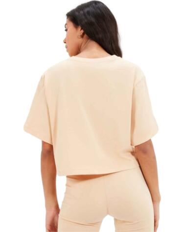 ELLESSE CAMISETA CROP LANETTO BEIGE GRIS CLARO JASPEADO