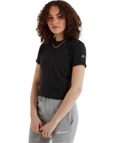 ELLESSE CAMISETA DROPPER CROP MANGA CORTA PARA MUJER NEGRO LAVADO
