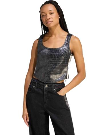 ADIDAS TOP KE5041 EFECTO PIEL DE COCODRILO PARA MUJER BLACK