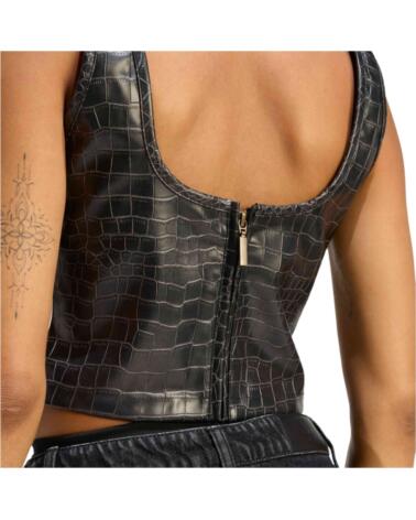 ADIDAS TOP KE5041 EFECTO PIEL DE COCODRILO PARA MUJER BLACK