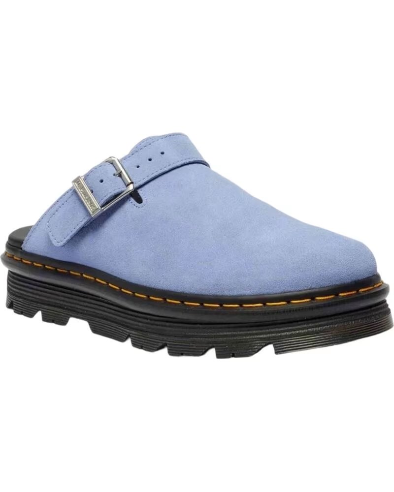 DR MARTENS ZEBZAG MULE CLOGS IN BLUE SUEDE