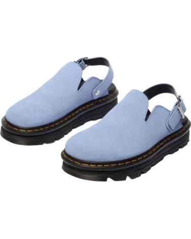 DR MARTENS ZEBZAG MULE CLOGS IN BLUE SUEDE