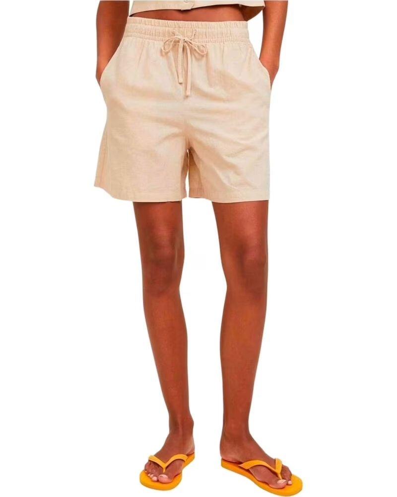 JJXX KURZE HOSE AMY LINEN BLEND - BERMUDA BEIGE