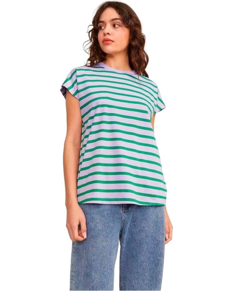 JJXX CAMISETA MANGA CORTA ASTRID STRIPE BOXY LILA