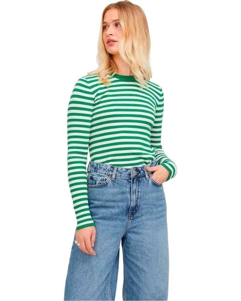 JJXX MAGLIONE DONNA JODI TIGHT STRIPE RIGATO VERDE E BIANCO VERDE-BLANCO