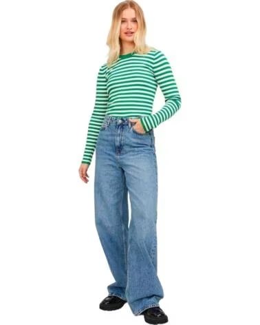 JJXX MAGLIONE DONNA JODI TIGHT STRIPE RIGATO VERDE E BIANCO VERDE-BLANCO