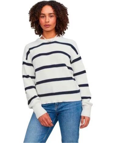 JJXX PULLOVER MILA TWIST STRIPE MEHRFARBIG FÜR DAMEN AZUL-BLANCO
