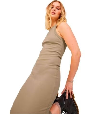 JJXX DAMEN KLEID FOREST STR SL RIB BEIGE