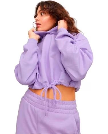 JJXX FELPA CON CAPPUCCIO ALFA LOOSE CROP DA DONNA LILLA LILA
