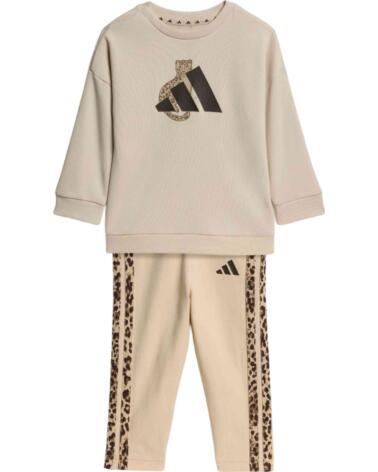 ADIDAS CHÁNDAL KC9644 BEIGE CON ESTAMPADO ANIMAL PARA NIÑOS CRYSTAL LINEN