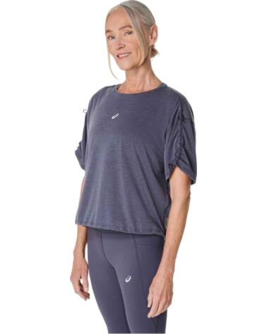 ASICS CAMISETA NAGINO RUN ADJUSTABLE DE MANGA CORTA INDIGO FOG MUJER