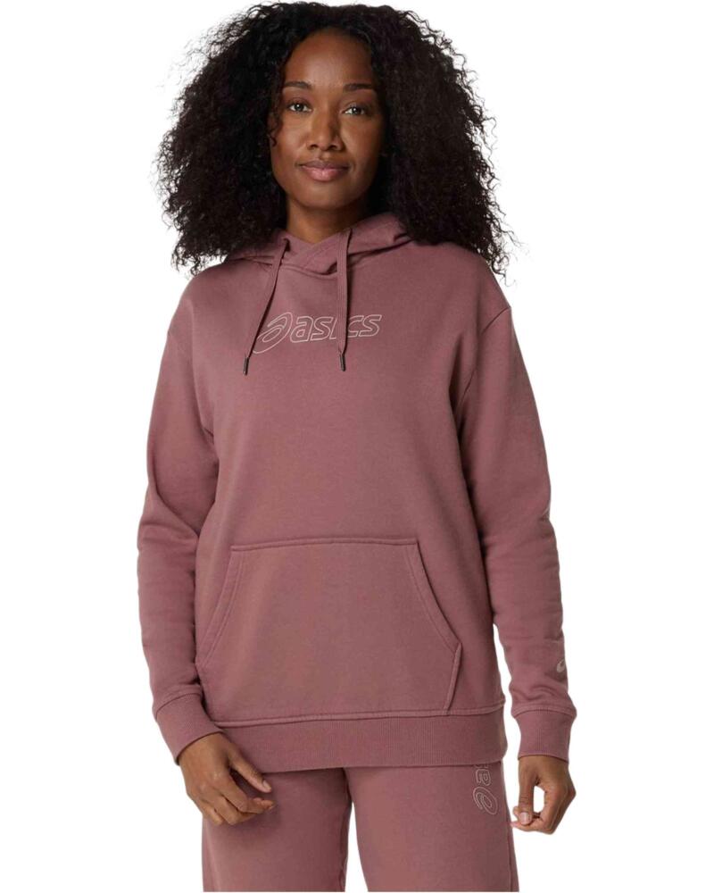 ASICS SUDADERA CON CAPUCHA FULL LOGO ROSA RUBBLE RED