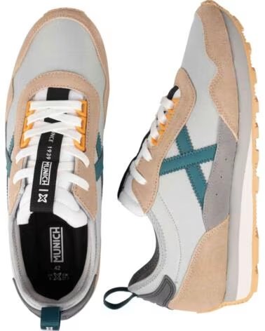 MUNICH ZAPATILLAS 8901096 EN BLANCO PARA HOMBRE GRIS