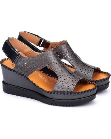 PIKOLINOS SANDALIAS AGUADULCE CON CUÑA Y DETALLE CALADO GRIS