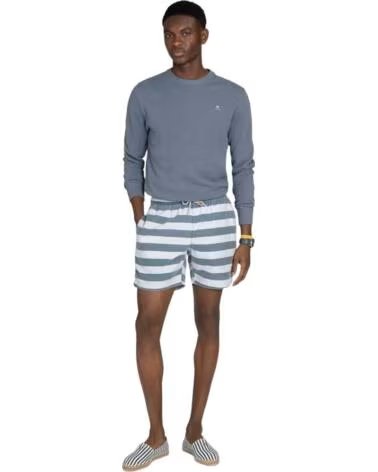 HARPER & NEYER STRIPED SWIM SHORTS WASH NAVY