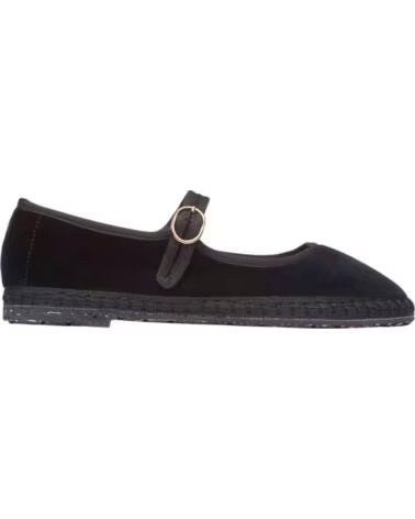 FLABELUS ANTONIA VELVET BALLET FLATS BLACK