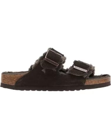 SANDALI BIRKENSTOCK ARIZONA SHEARLING IN CAMOSCIO E PELLICCIA MARRON