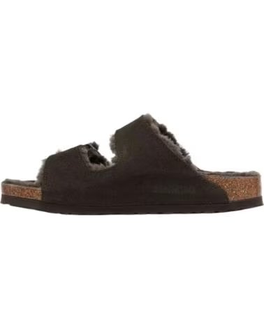 SANDALI BIRKENSTOCK ARIZONA SHEARLING IN CAMOSCIO E PELLICCIA MARRON