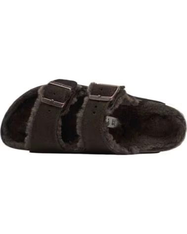 SANDALI BIRKENSTOCK ARIZONA SHEARLING IN CAMOSCIO E PELLICCIA MARRON