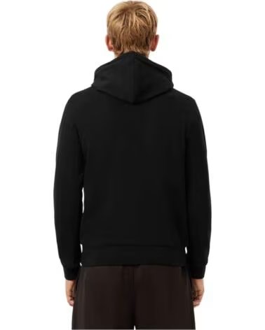 LACOSTE SWEAT-SHIRT À CAPUCHE SH8161 AVEC BANDES NOIR NOIR-LAPONIE-SINOPLE