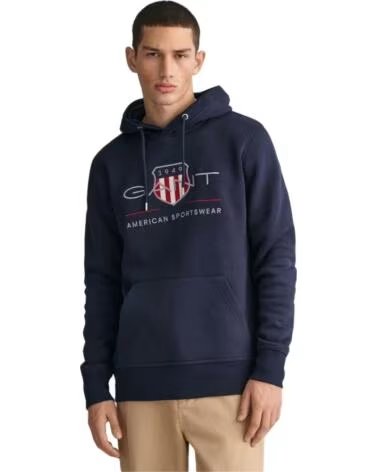 SUDADERA CON CAPUCHA GANT AMERICAN SPORTSWEAR AZUL