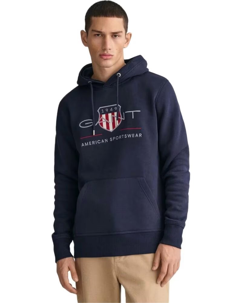 SUDADERA CON CAPUCHA GANT AMERICAN SPORTSWEAR AZUL