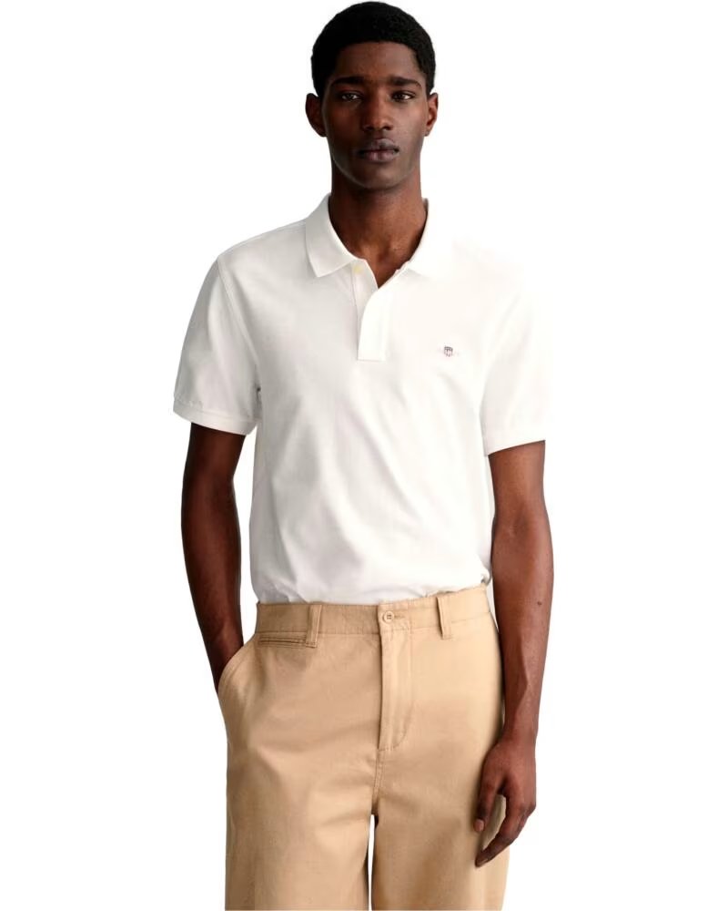 GANT T-SHIRT POLO A MANICHE CORTE BIANCO BLANCO