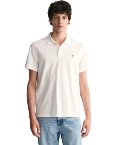 GANT T-SHIRT POLO A MANICHE CORTE BIANCO BLANCO