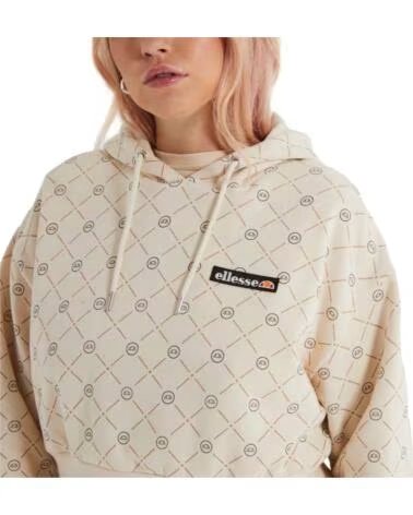 ELLESSE SUDADERA CON CAPUCHA ESTAMPADA BEIGE