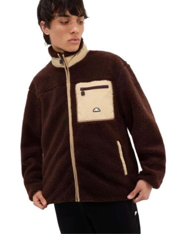 ELLESSE CHAQUETA SHX21082 DE FORRO POLAR CON BOLSILLO FRONTAL MARRON
