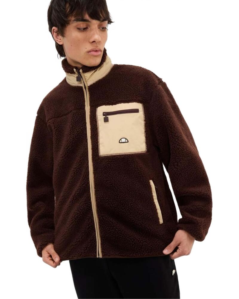 ELLESSE CHAQUETA SHX21082 DE FORRO POLAR CON BOLSILLO FRONTAL MARRON